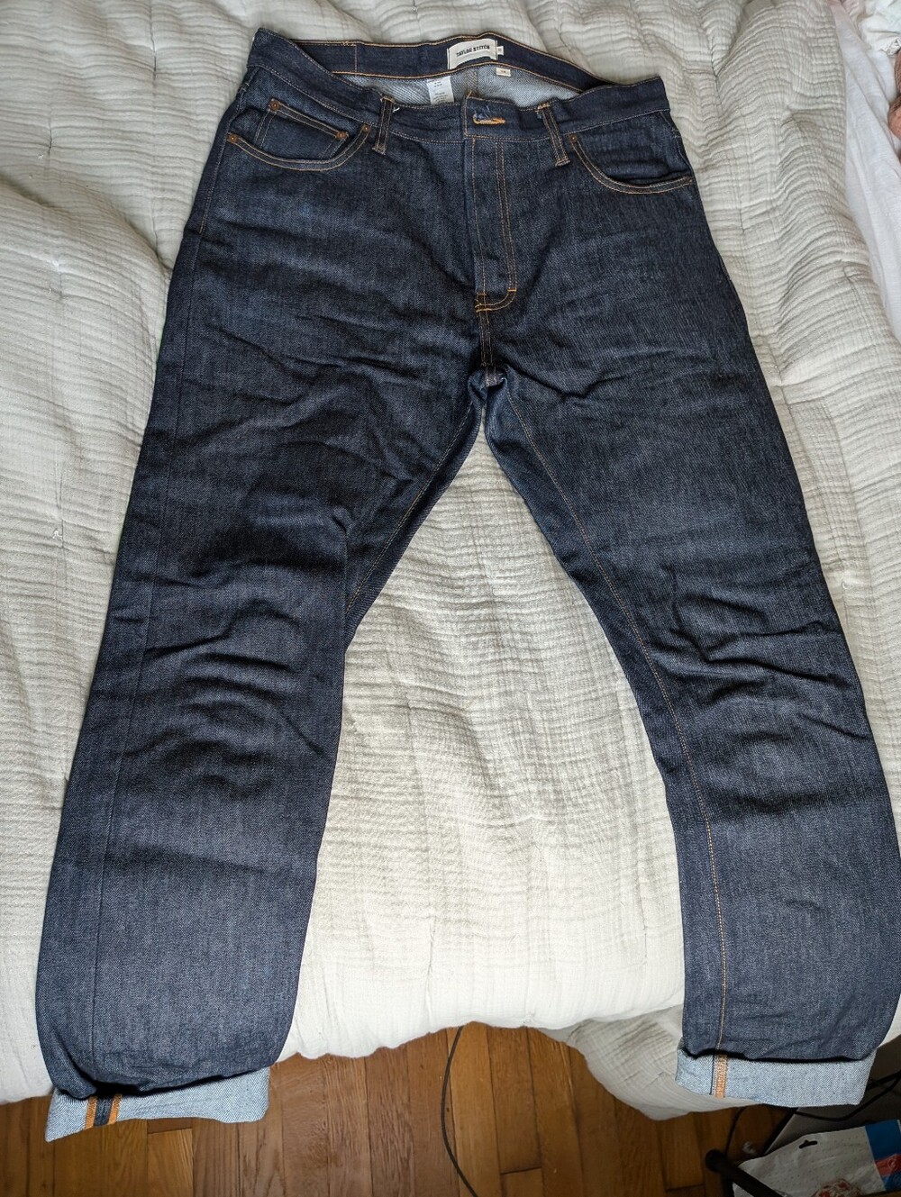 Taylor Stitch The Slim Jean in Cone Mills Standard Dark Wash Denim Jeans Size 35